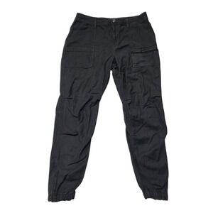 REI Co-op Wallace Lake Jogger Womens 14 Black Cargo Hiking Pants Cotton Stretch